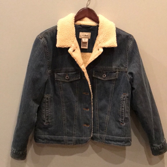 L.L. Bean Jackets & Blazers - Trendy Denim Jacket with Sherpa L.L.Bean Medium